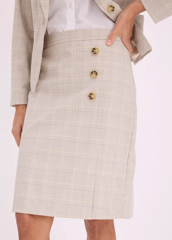 Jupe crayon &agrave; carreaux &eacute;cossais, bonprix