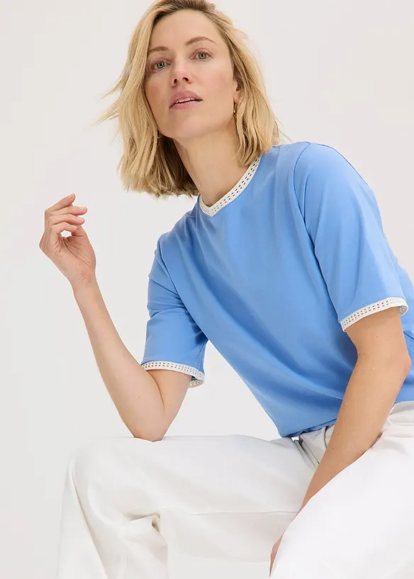 Shirt mit Spitzenborte, bonprix