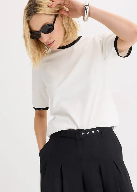 Shirt mit Spitzenborte, bonprix