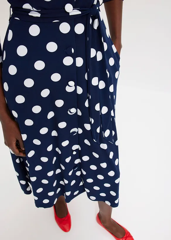 Hemdblusenkleid mit Bindeband (2-tlg.Set), bonprix