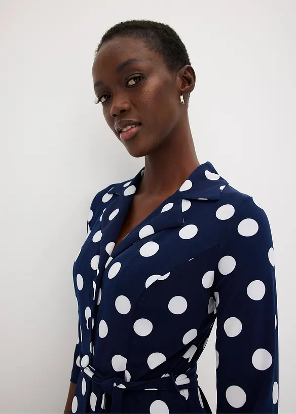 Hemdblusenkleid mit Bindeband (2-tlg.Set), bonprix