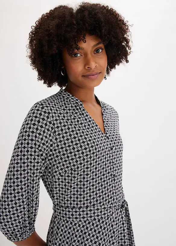 Jersey-Blusenkleid mit Bindeband (2.tlg-Set), bonprix