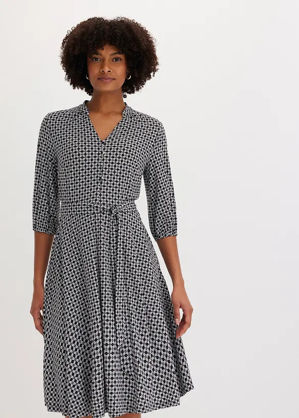 Jersey-Blusenkleid mit Bindeband (2.tlg-Set), bonprix