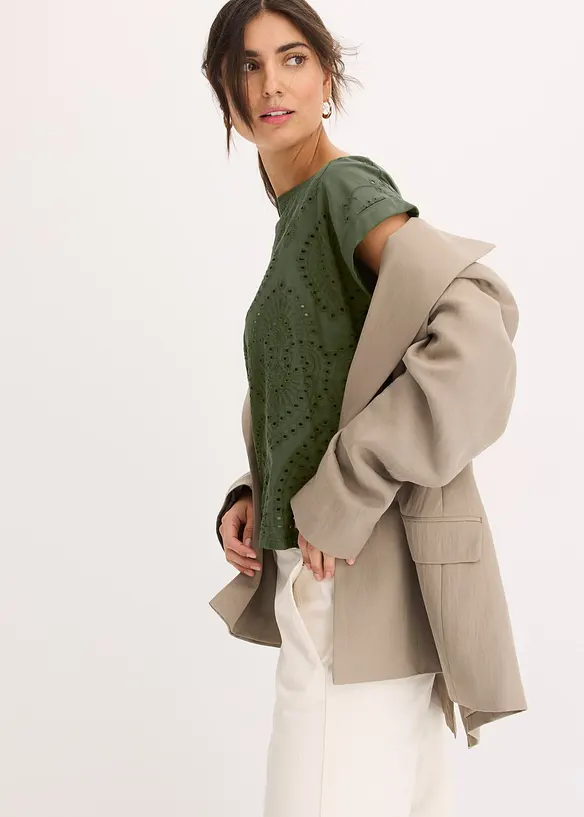 Shirt mit Lochspitze, bonprix