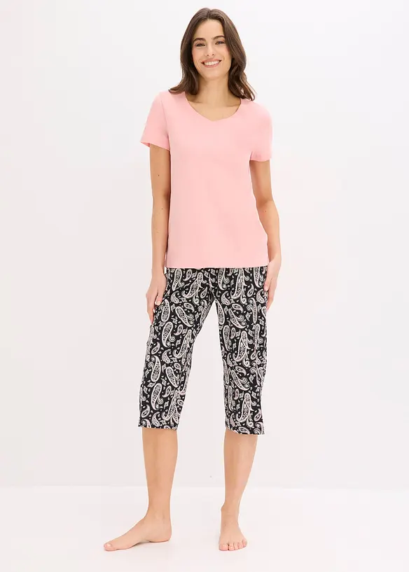 Bas et 2 hauts de pyjama 100% coton (ens. 3 pces), bonprix