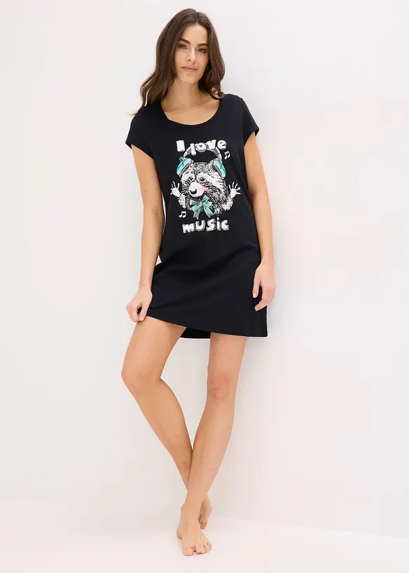 Chemise de nuit courte 100% coton, bonprix