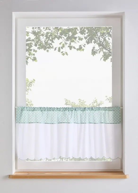 Brise-bise en coton &agrave; carreaux, bonprix