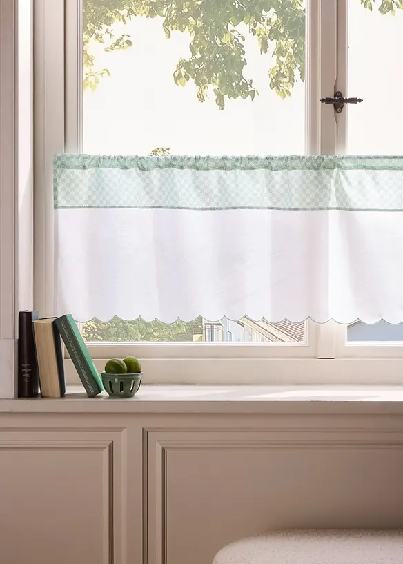 Brise-bise en coton &agrave; carreaux, bonprix