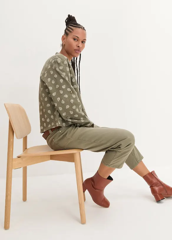 Blouse oversize en gaze de coton l&eacute;g&egrave;re, bonprix