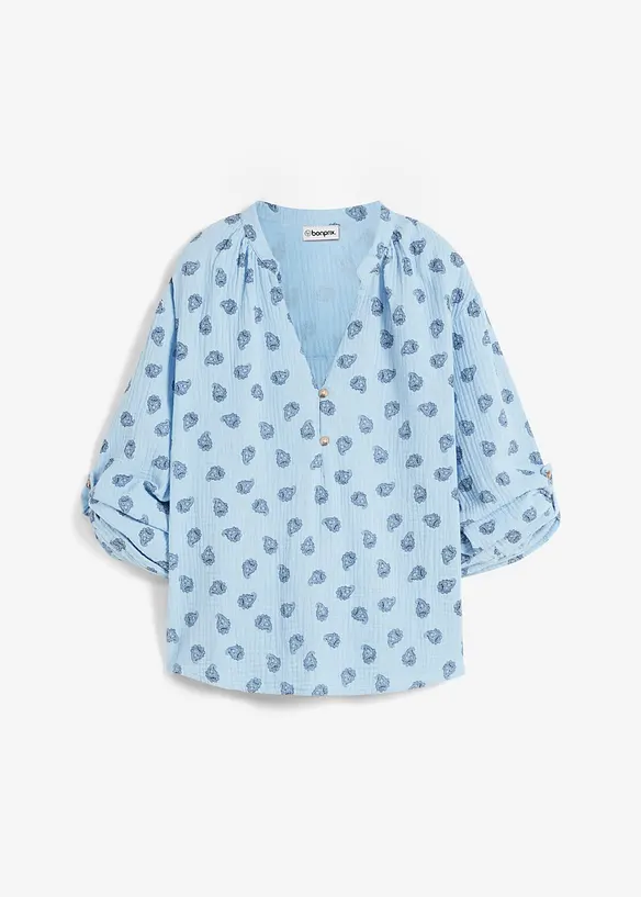 Blouse oversize en gaze de coton l&eacute;g&egrave;re, bonprix