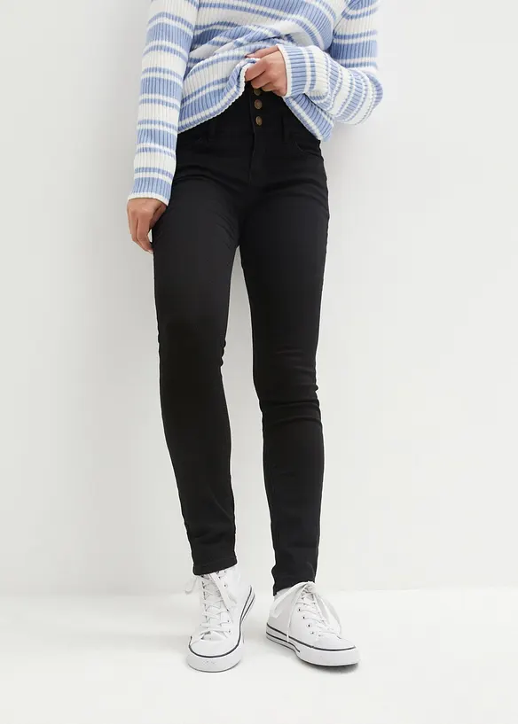 Jean skinny taille haute, chaud et sculptant, bonprix