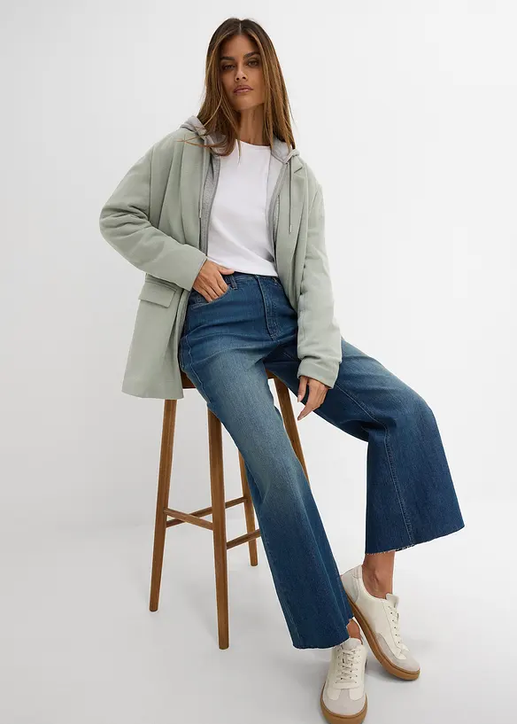 Wide-Leg-Jeans, High Waist, cropped, bonprix