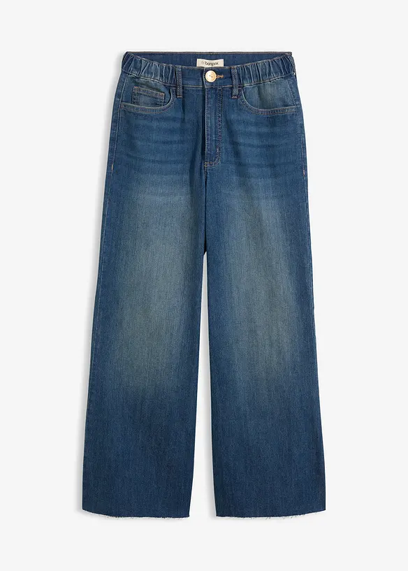 Wide-Leg-Jeans, High Waist, cropped, bonprix