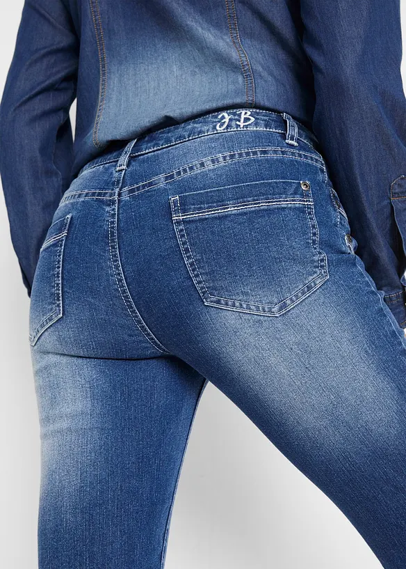 Jean droit taille mi-haute, cropped, bonprix