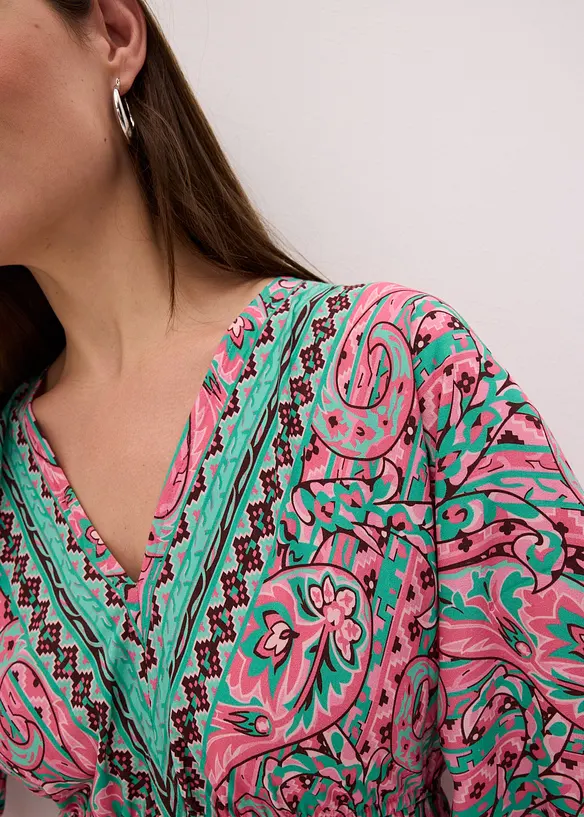 Robe longue et imprim&eacute;e en viscose fluide, bonprix