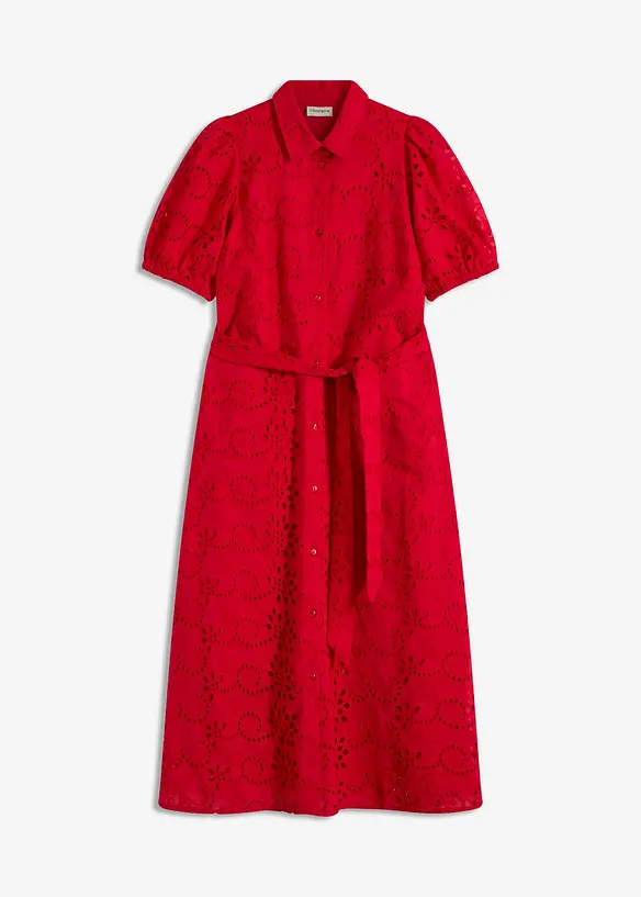 Robe chemise en broderie anglaise, 100% coton, bonprix