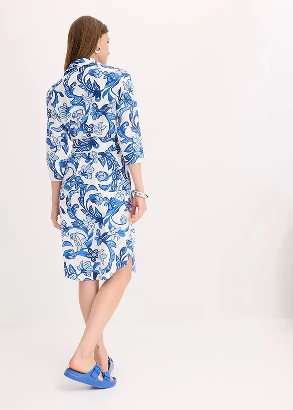 Robe-chemise en coton m&eacute;lang&eacute;, bonprix