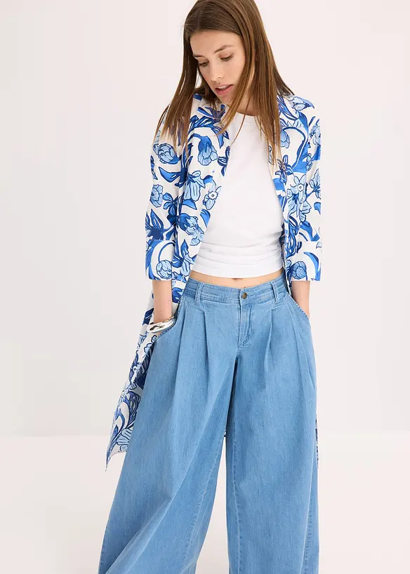 Robe-chemise en coton m&eacute;lang&eacute;, bonprix