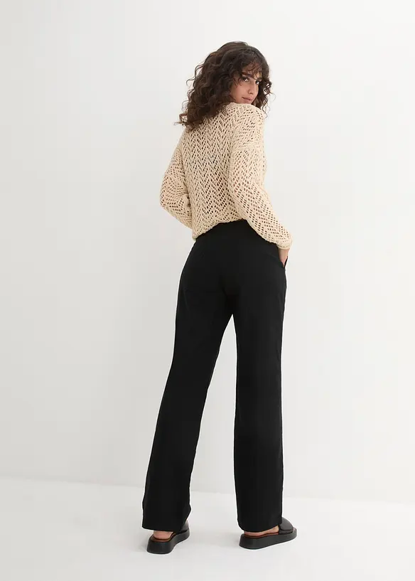 Pantalon large en lin et coton, bonprix