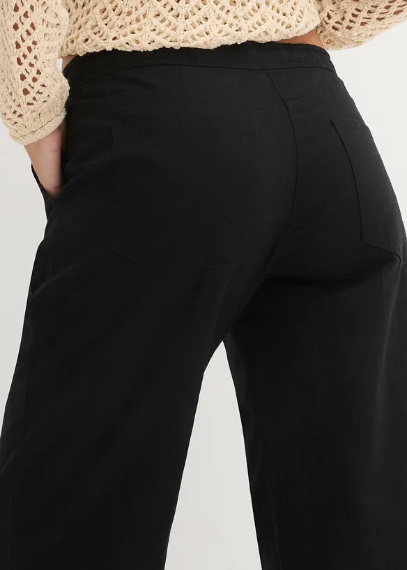 Pantalon large en lin et coton, bonprix