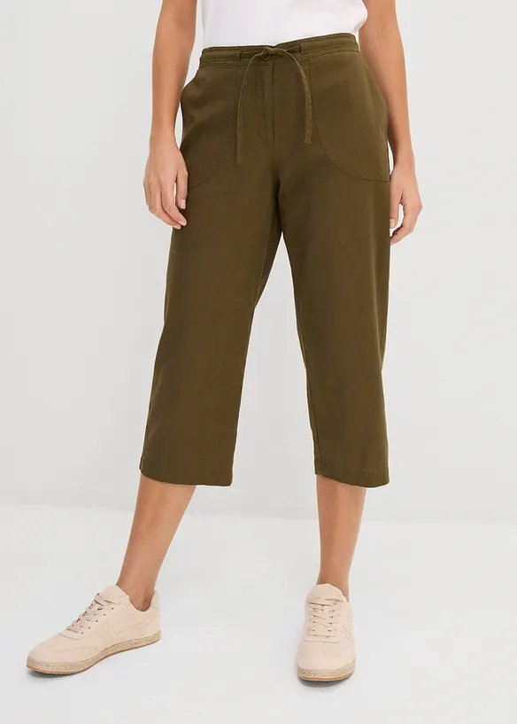 Leinen-3/4-Hose, bonprix