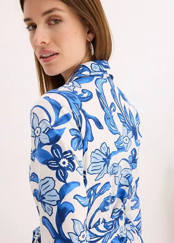 Robe-chemise en coton m&eacute;lang&eacute;, bonprix