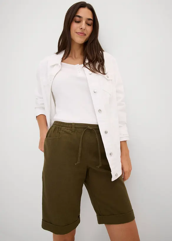 Bermuda en lin majoritaire, bonprix