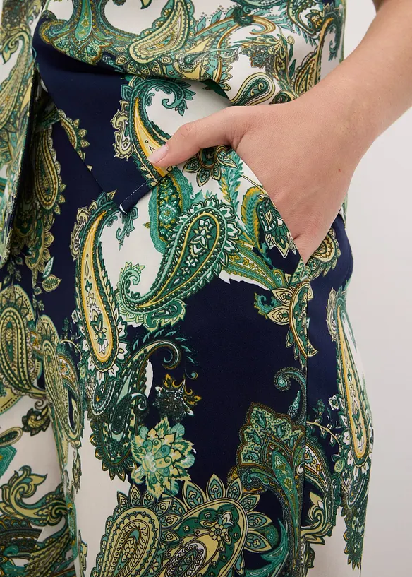 Pantalon imprim&eacute; en viscose fluide, bonprix