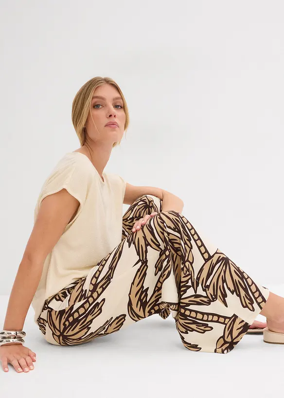 Pantalon large en viscose fluide, bonprix