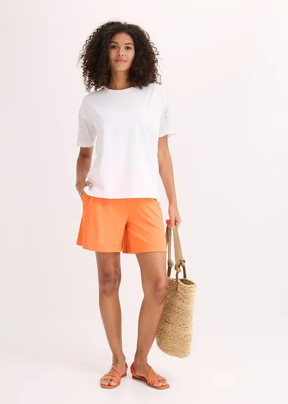 T-Shirt mit Lochstickerei, bonprix