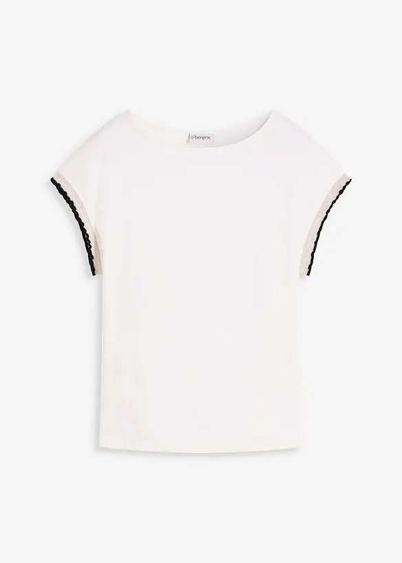 Shirt mit Verzierung aus reiner Baumwolle, bonprix