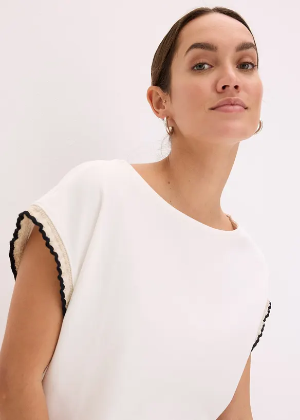 Shirt mit Verzierung aus reiner Baumwolle, bonprix