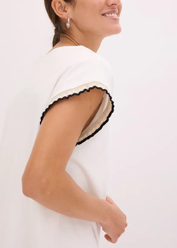 Shirt mit Verzierung aus reiner Baumwolle, bonprix