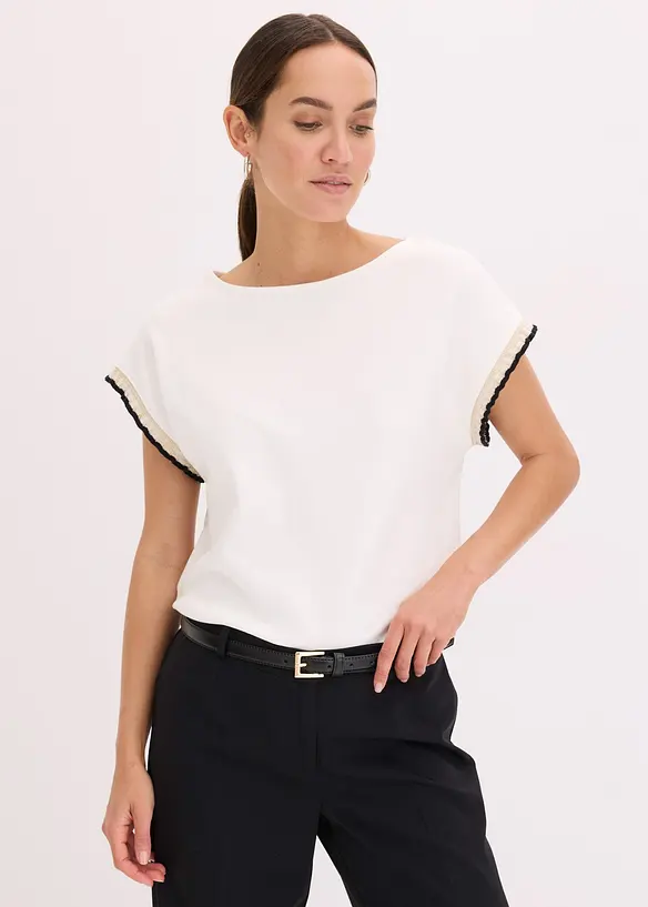 Shirt mit Verzierung aus reiner Baumwolle, bonprix