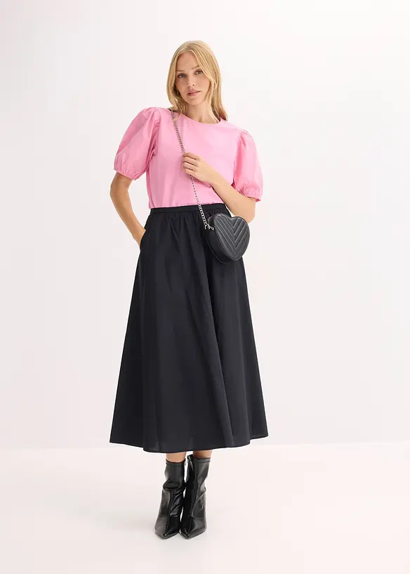 Midirock aus elastischem Baumwoll-Mix, bonprix