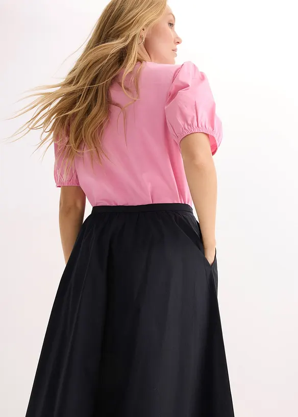 Midirock aus elastischem Baumwoll-Mix, bonprix