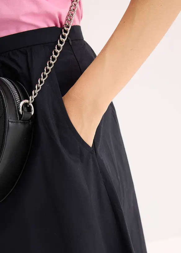 Midirock aus elastischem Baumwoll-Mix, bonprix