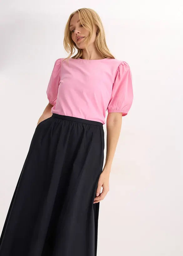 Midirock aus elastischem Baumwoll-Mix, bonprix