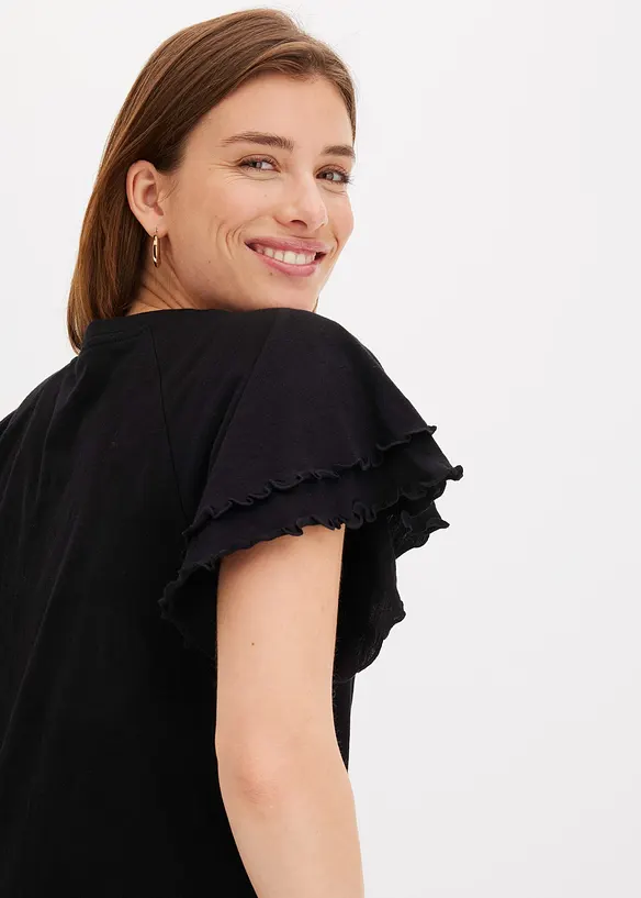 Shirt mit verspielten &Auml;rmeln, bonprix