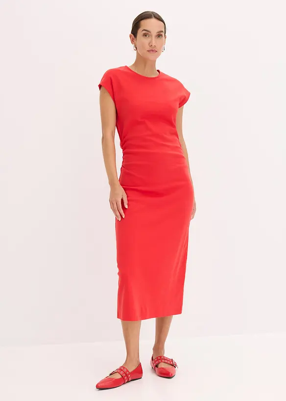 Midikleid mit geraffter Taille, bonprix