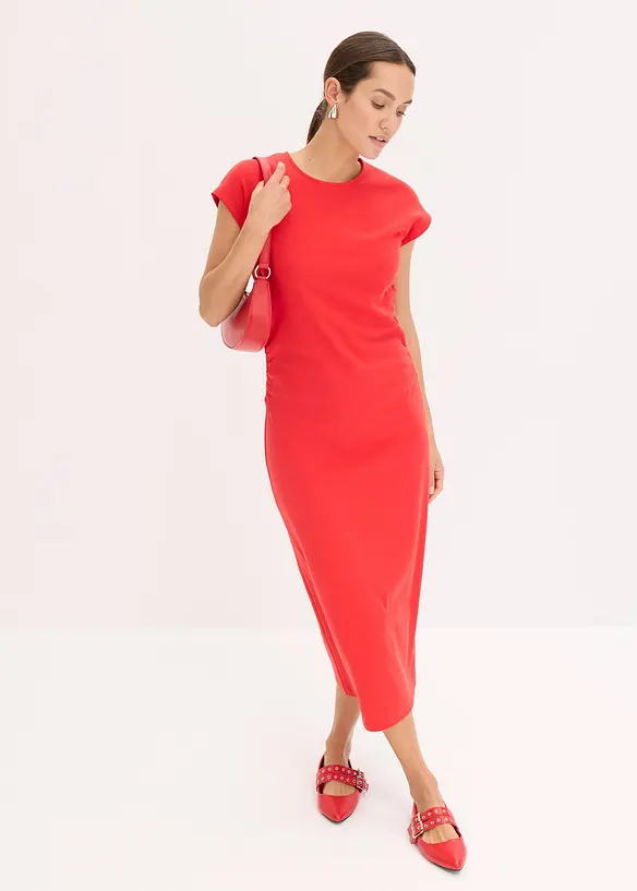 Midikleid mit geraffter Taille, bonprix