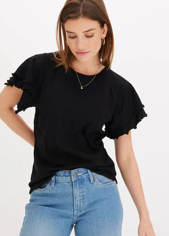 Shirt mit verspielten &Auml;rmeln, bonprix