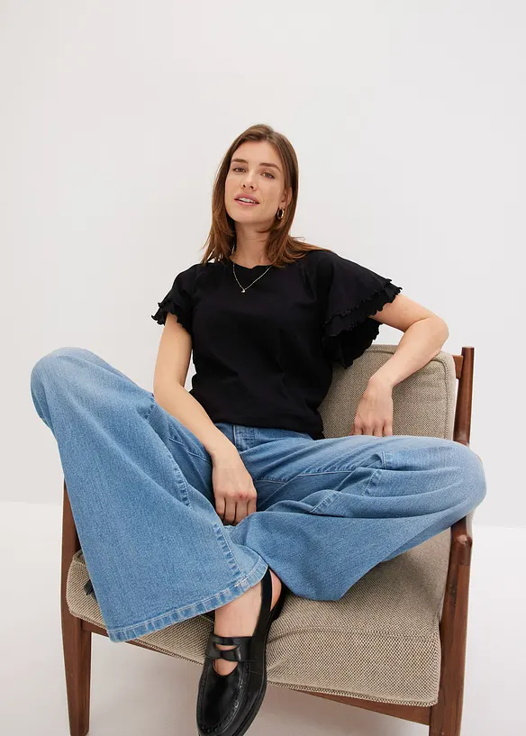 Shirt mit verspielten &Auml;rmeln, bonprix