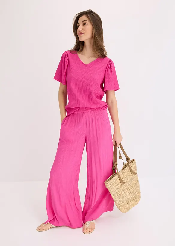 T-shirt en cr&ecirc;pe textur&eacute;, bonprix