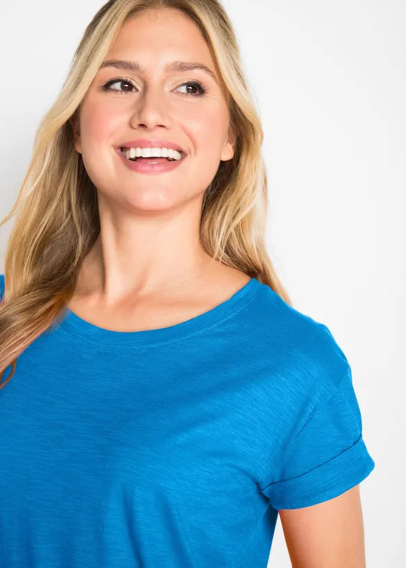 T-shirt long et boxy &agrave; manches courtes, bonprix