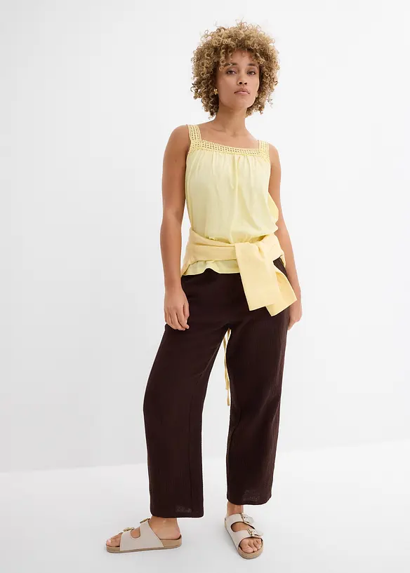 Top ample avec bretelles en dentelle, bonprix