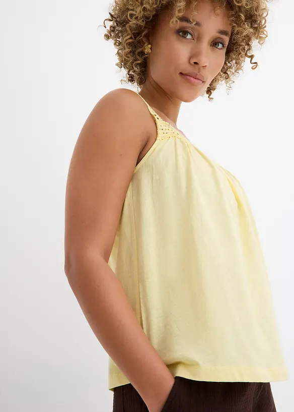 Top ample avec bretelles en dentelle, bonprix