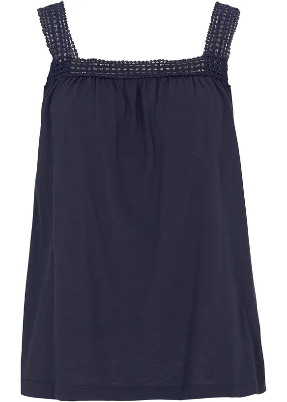 Lockeres Top mit Tr&auml;gern aus Spitze, bonprix