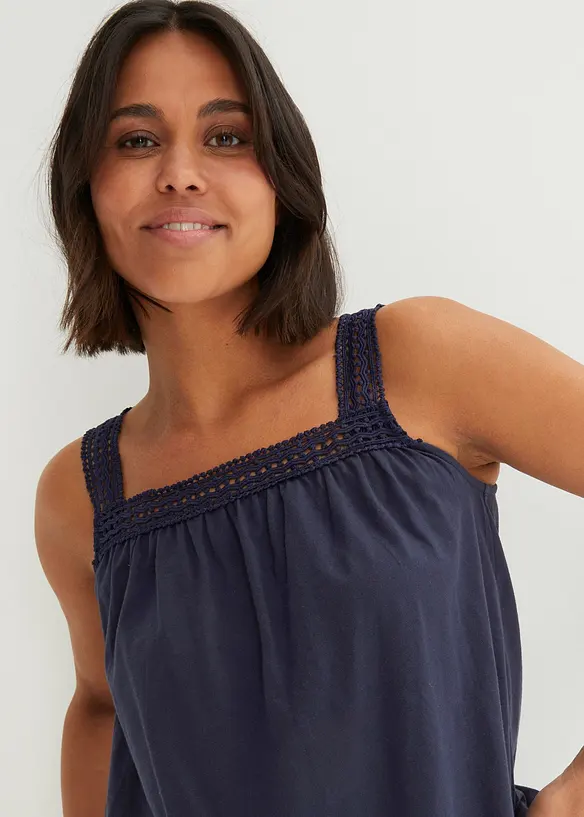 Lockeres Top mit Tr&auml;gern aus Spitze, bonprix