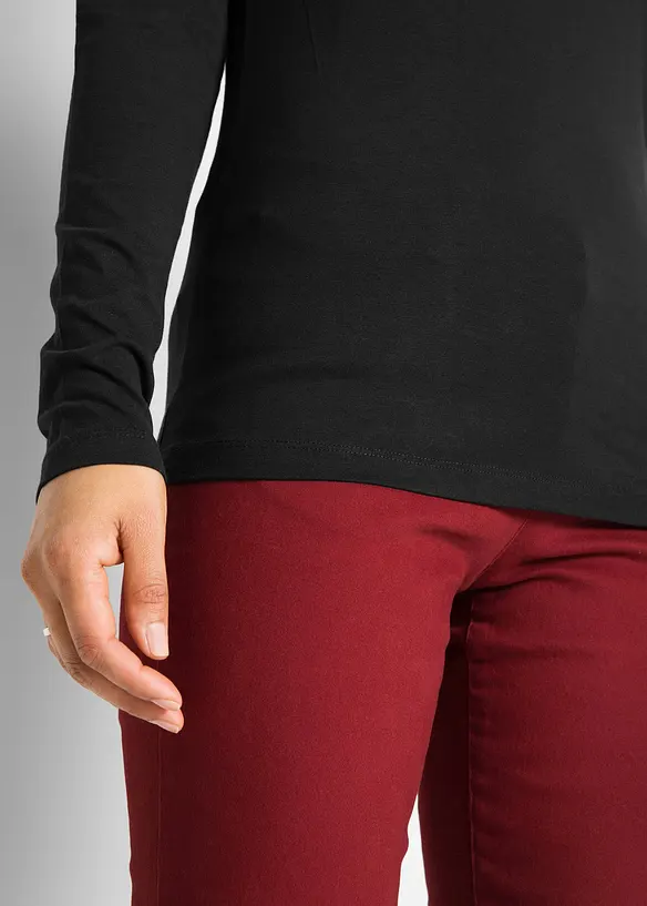 T-shirt manches longues pr&egrave;s du corps, bonprix